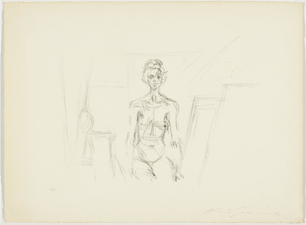 Alberto Giacometti - Lithograph - Nude - 1960s - Original Print - Iconic - Swiss Artist