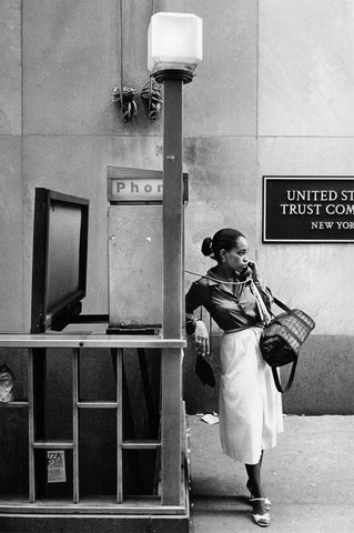 Chick Chalmers - Woman at a Phone Kiosk - Gallery Ten - Original Photography