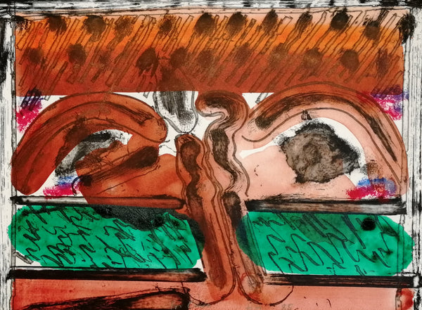 Howard Hodgkin - DH in Hollywood - Gallery TEN - Original Print - Etching - Hand Colouring - British Artist