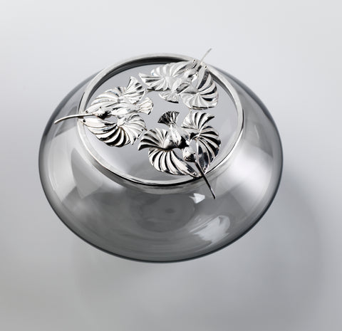 Bryony Knox - Hummingbird Trio Rosebowl - Silver & Glass - Gallery TEN - Edinburgh Gallery - HOMOFABER