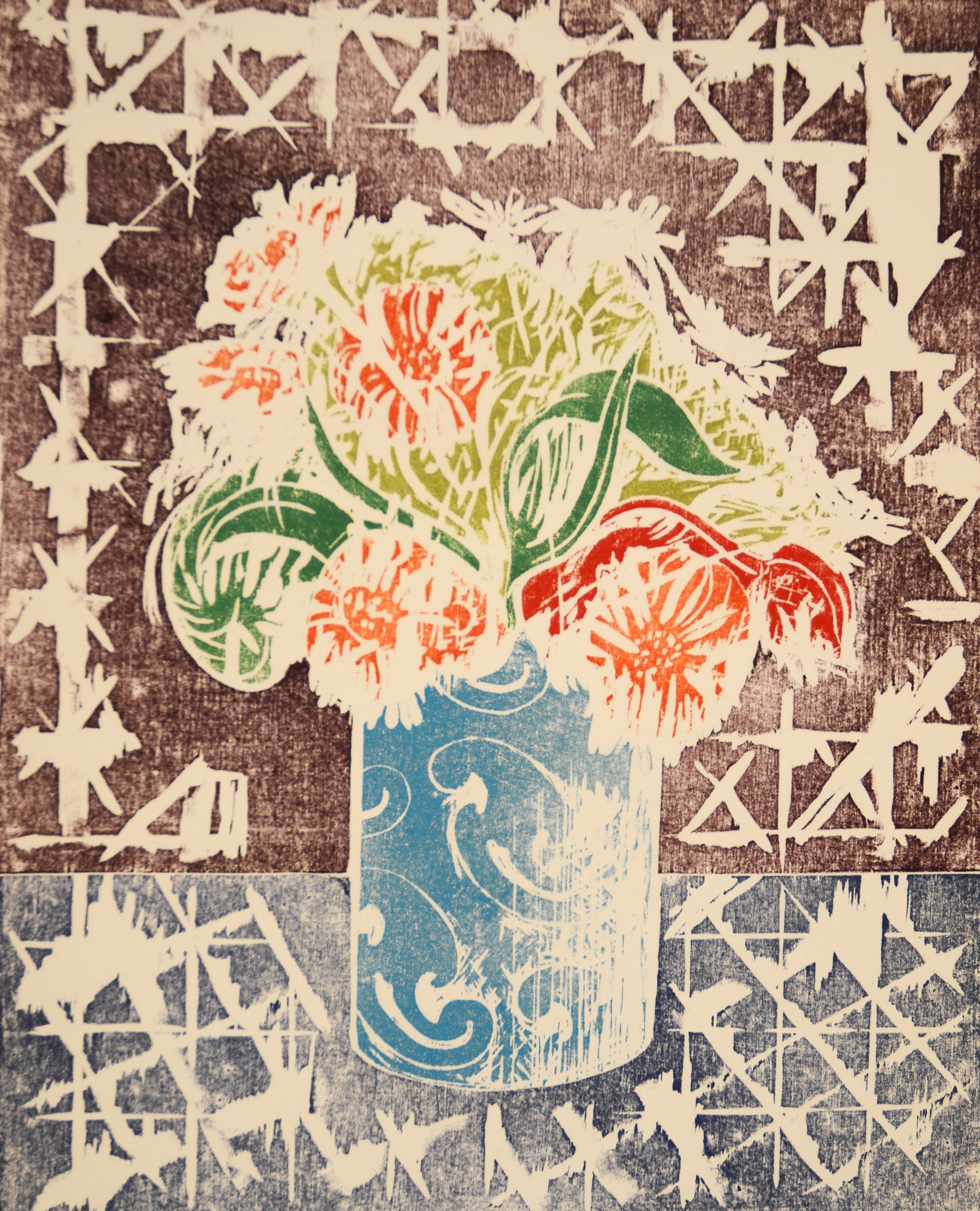 William Tillyer - The Turquoise Vase - Gallery Ten - Original Print - Woodblock